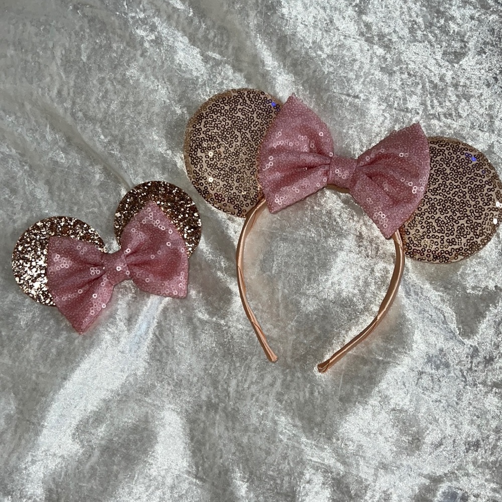 Rose gold Minnie ears set ✨